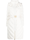 PINKO CHEVRON-QUILTING PADDED HOODED COAT