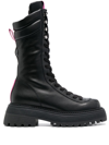 3JUIN LOGO-PATCH LEATHER BOOTS