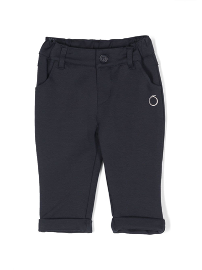 Trussardi Junior Babies' Logo-embroidered Chino Trousers In Blue