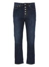 Dondup Buttoned Cropped Jeans In Blue