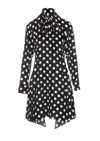 Versace Polka Dot Sleeved Midi Dress In Black