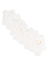 STELLA MCCARTNEY LOGO-EMBROIDERED ROMPERS (PACK OF SEVEN)