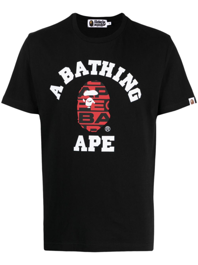 A Bathing Ape Logo-print Cotton T-shirt In Black
