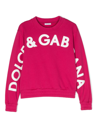 Dolce & Gabbana Kids' Girls Pink Cotton Sweatshirt
