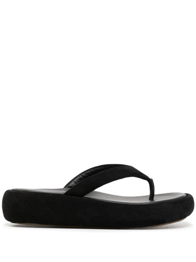 Ilio Smeraldo Geraldine Chunky Flat Sandals In Black
