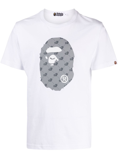 A Bathing Ape Logo-print Cotton T-shirt In White