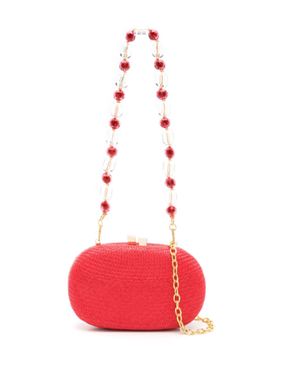 Serpui Olivine Rounded-body Clutch Bag In Red