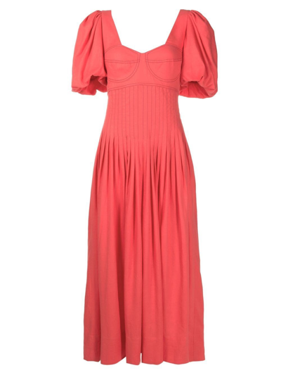 Isolda Gilda Corset-style Pleated Dress In Pink