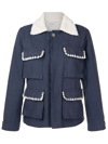 ISOLDA SHEARLING-COLLAR BUTTON-UP JACKET