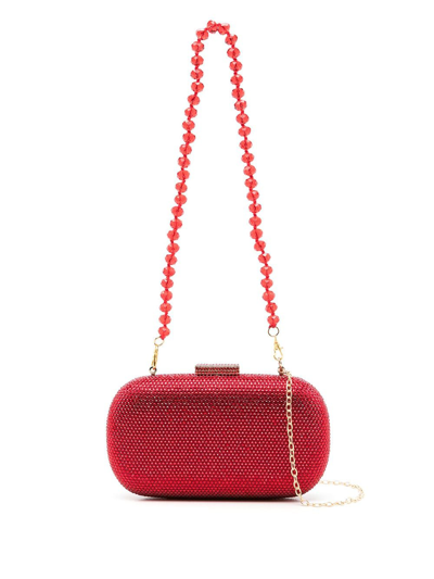 Serpui Emma Rhinestone-embellished Clutch Bag In Red