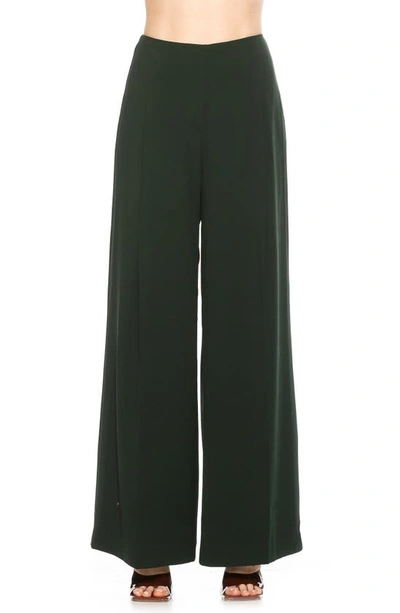 Alexia Admor Rover Mid Rise Wide Leg Pants In Emerald