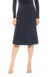 Alexia Admor Ezra Flared Midi Skirt In Navy