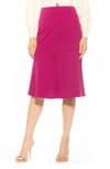Alexia Admor Ezra Flared Midi Skirt In Magenta