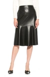 Alexia Admor Ezra Faux Leather Midi Skirt In Black
