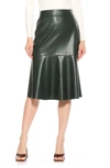 Alexia Admor Ezra Faux Leather Midi Skirt In Emerald