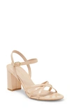 Stuart Weitzman Starla 75 Block Heel Sandal In Golden Beige