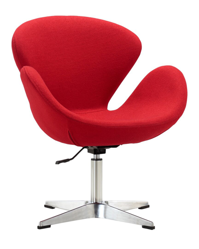 Manhattan Comfort Raspberry Adjustable Swivel Chair In Red And Polis