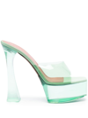 Amina Muaddi 140mm Dalida Pvc Sandals In Mint