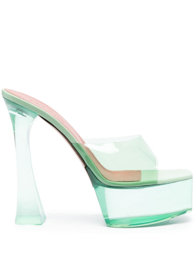 Amina Muaddi 140mm Dalida Pvc Sandals In Green