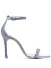 Amina Muaddi Kim 115mm Crystal-embellished Sandals In Grey