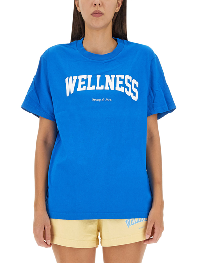 Sporty And Rich T-shirt With Logo In Blue
