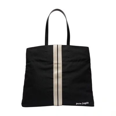 Palm Angels Classic Track Shopper Bag In Black_off_white