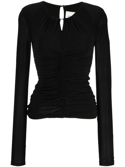 Isabel Marant Levona Cut-out Top In Black