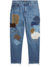 POLO RALPH LAUREN PATCHWORK-DESIGN CROPPED JEANS