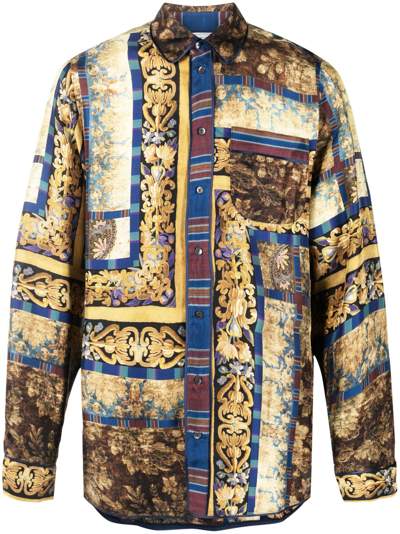 Pierre-louis Mascia Paisley-print Silk Shirt In Brown