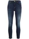 PINKO LOGO-APPLIQUÉ CROPPED SKINNY JEANS