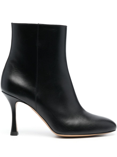Roberto Festa Charly 100mm Leather Boots In Black