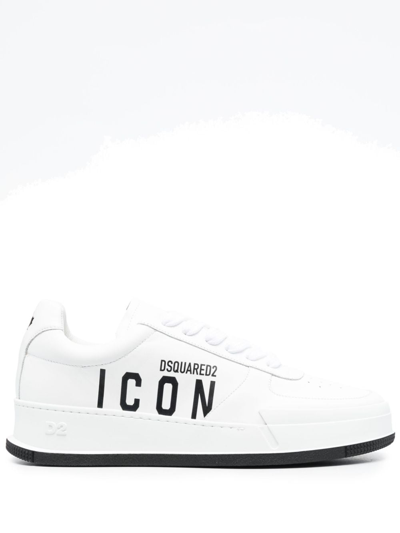 Dsquared2 Icon Lace-up Low-top Trainers In White