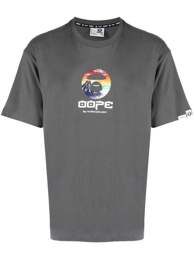 Aape By A Bathing Ape Logo-print Cotton T-shirt In Grey