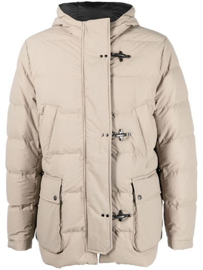 Fay Hooded Padded Jacket In Neutrals