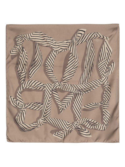 Totême Knot-print Silk Scarf In Brown
