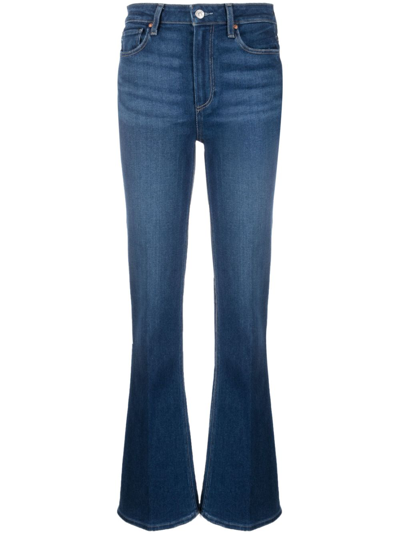 Paige Flared Denim Jeans In Blue