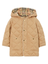 BURBERRY DIAMOND-QUILTED HOODED PADDED COAT