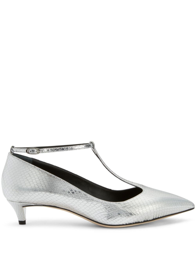 Giuseppe Zanotti Olivia 35mm Metallic-effect Leather Sandals In Silver