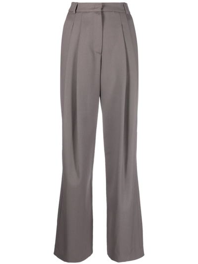 Low Classic Grey Basic Straight-leg Trousers