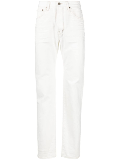 Tom Ford Slim-fit Distressed-effect Jeans In White