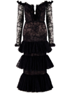 GIAMBATTISTA VALLI TIERED OFF-THE-SHOULDER LACE DRESS