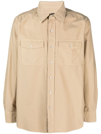 Tom Ford Neutral Cotton Shirt In Neutrals