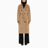 Max Mara Lvr Exclusive Camel Drap Midi Coat In Beige
