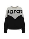 Marant Etoile Houston Logo Cotton-blend Sweatshirt In Faded Black