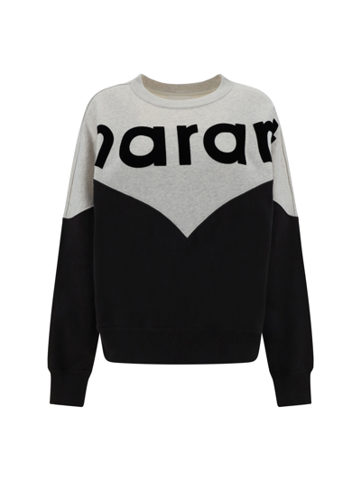 Isabel Marant Étoile Houston Logo Cotton-blend Sweatshirt In Faded Black