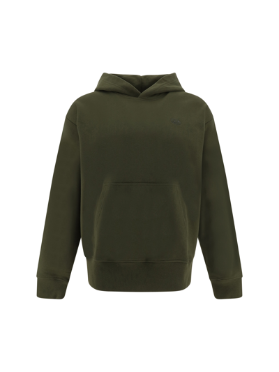 Diesel Macs Logo-embroidered Cotton Hoodie In Green