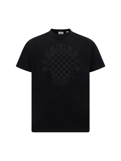 Burberry Ewell Checkerboard Printed T-shirt In Black
