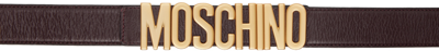 Moschino Burgundy Logo Belt In A0193 Violet