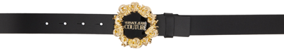 Versace Jeans Couture Black Logo Belt In E899 Black