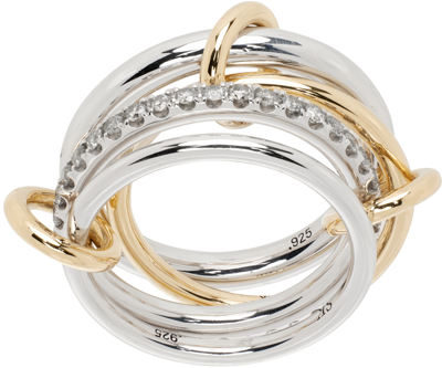Spinelli Kilcollin Nimbus Sg Gris 18kt Gold And Sterling Silver Ring With Diamonds In Yellow Gold